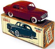 1:43 PEUGEOT 403 RED PLASTIC - RETRO PRODUCTION  - NOREV - 474355